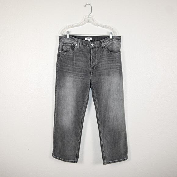 Re/Done Loose Crop Jeans Women's size 30 Medium Gray wash Button Fly - Picture 2 of 12